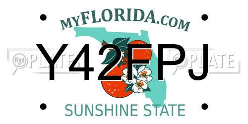 Y42FPJ Florida License Plate
