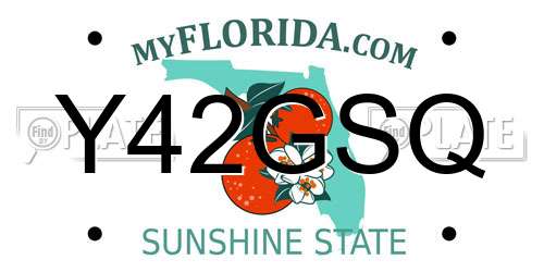 Y42GSQ Florida License Plate