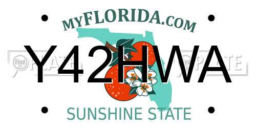 Y42HWA Florida License Plate