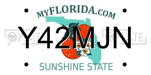 Y42MJN Florida License Plate