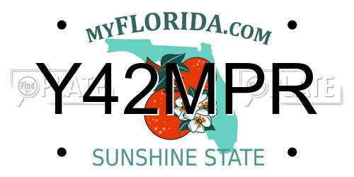 Y42MPR Florida License Plate