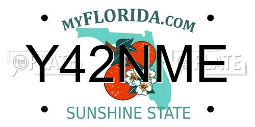 Y42NME Florida License Plate