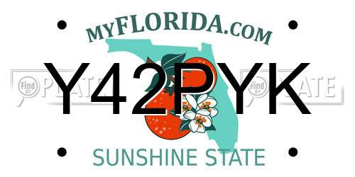 Y42PYK Florida License Plate