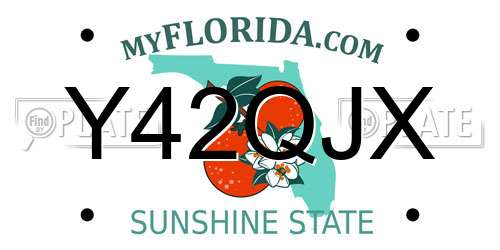 Y42QJX Florida License Plate