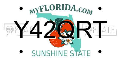Y42QRT Florida License Plate