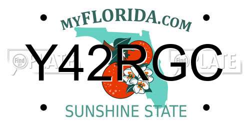 Y42RGC Florida License Plate