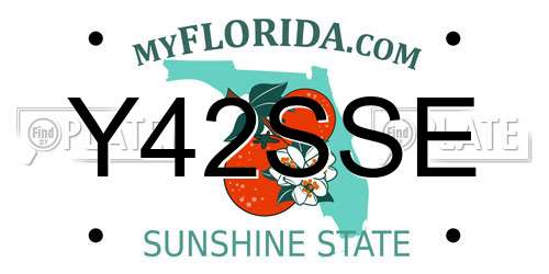 Y42SSE Florida License Plate