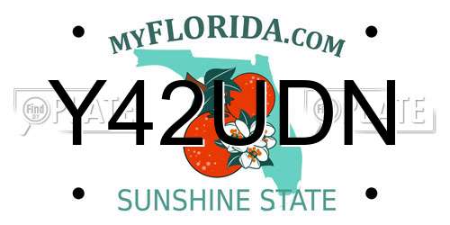 Y42UDN Florida License Plate