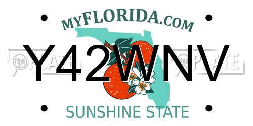 Y42WNV Florida License Plate