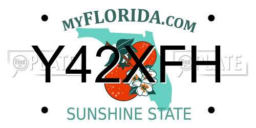 Y42XFH Florida License Plate