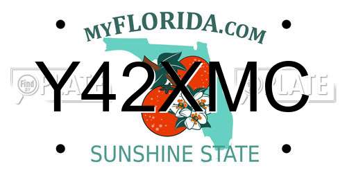 Y42XMC Florida License Plate