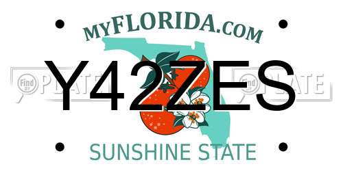 Y42ZES Florida License Plate