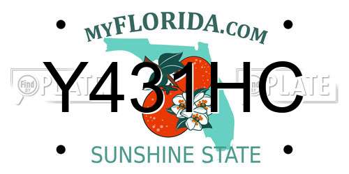 Y431HC Florida License Plate
