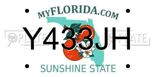 Y433JH Florida License Plate