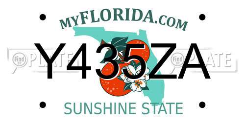 Y435ZA Florida License Plate