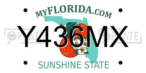 Y436MX Florida License Plate