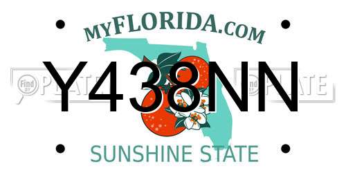 Y438NN Florida License Plate