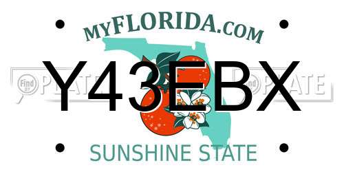 Y43EBX Florida License Plate