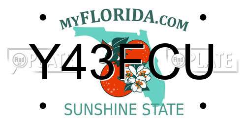 Y43FCU Florida License Plate