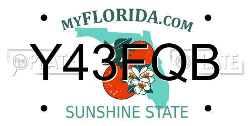Y43FQB Florida License Plate