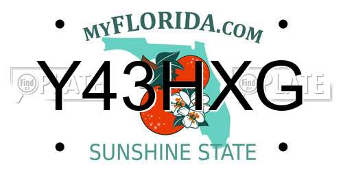 Y43HXG Florida License Plate