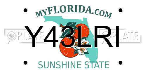 Y43LRI Florida License Plate