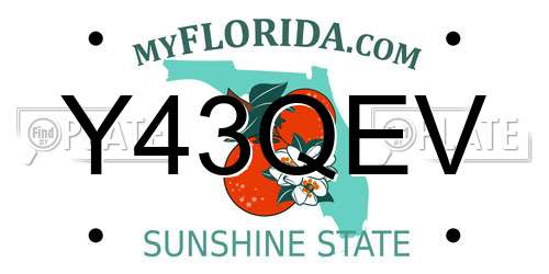 Y43QEV Florida License Plate
