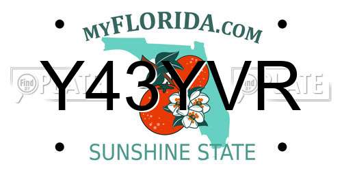 Y43YVR Florida License Plate