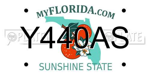 Y440AS Florida License Plate