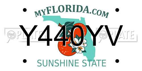 Y440YV Florida License Plate