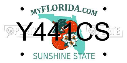 Y441CS Florida License Plate