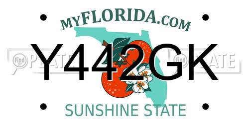 Y442GK Florida License Plate