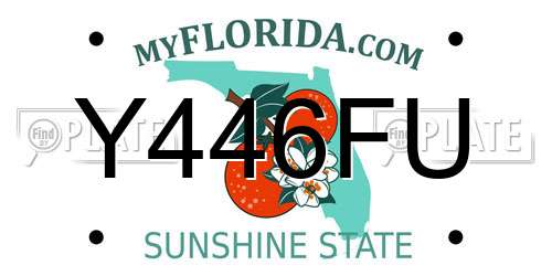 Y446FU Florida License Plate