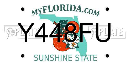 Y448FU Florida License Plate