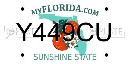 Y449CU Florida License Plate