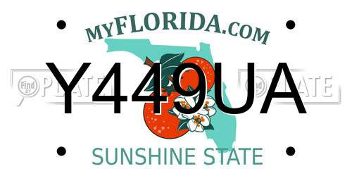 Y449UA Florida License Plate