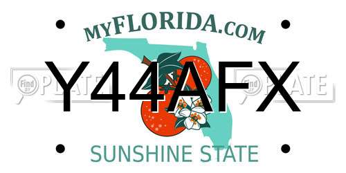 Y44AFX Florida License Plate