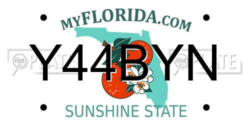 Y44BYN Florida License Plate