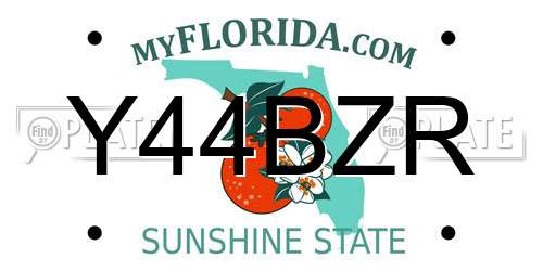 Y44BZR Florida License Plate