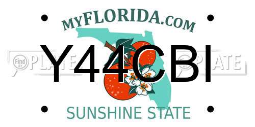 Y44CBI Florida License Plate