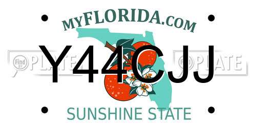 Y44CJJ Florida License Plate