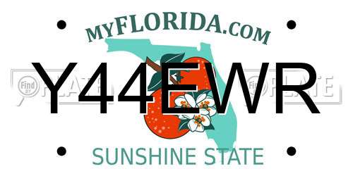Y44EWR Florida License Plate