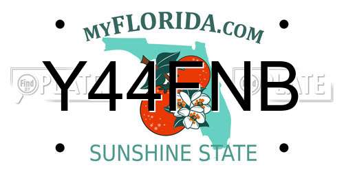 Y44FNB Florida License Plate