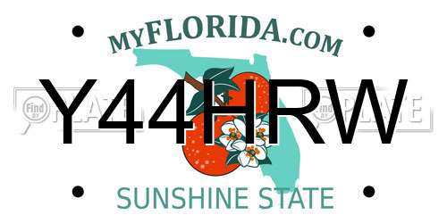 Y44HRW Florida License Plate