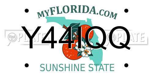 Y44IQQ Florida License Plate