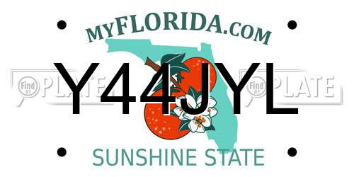 Y44JYL Florida License Plate