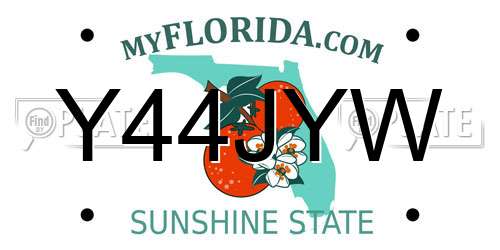 Y44JYW Florida License Plate