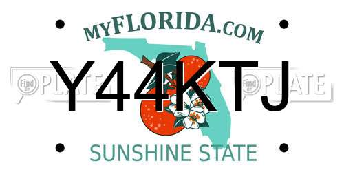 Y44KTJ Florida License Plate