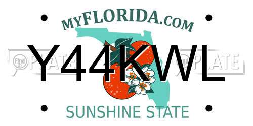 Y44KWL Florida License Plate