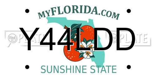 Y44LDD Florida License Plate
